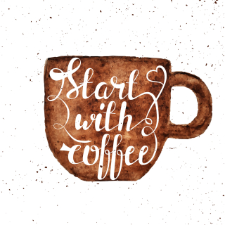 Servetel decorativ 'Start with coffee', 33cm
