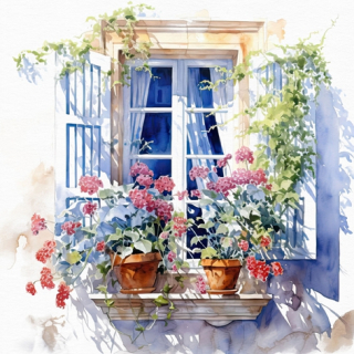 Servetel decorativ 'Summer window', 33cm