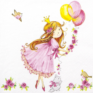 Servetel decorativ 'Cute princess', 33cm