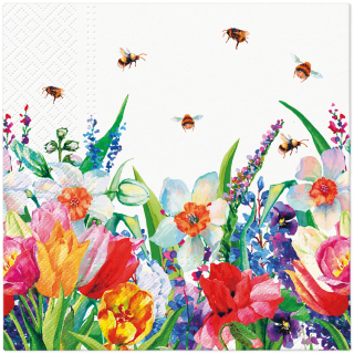 Servetel decorativ 'Meadow with bees', 33cm