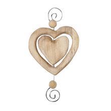 Ornament in forma de inima, din lemn, 12cm
