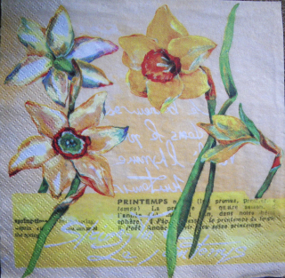 Servetel decorativ 'elegant daffodils', 33cm