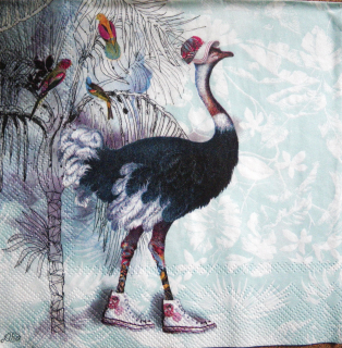 Servetel decorativ 'Modern ostrich', 33cm