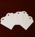 Set de 5 etichete din carton, 5*7cm, alb-ivoriu