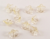 Set de 10 flori din plastic, vanilie transparent, 8*12mm