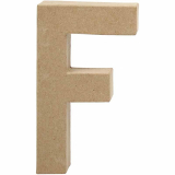 Litera 'F' 3D, din papier-mache, 20cm