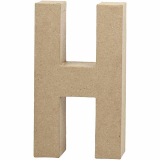 Litera 'H' 3D, din papier-mache, 20cm