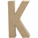 Litera 'K' 3D, din papier-mache, 20cm