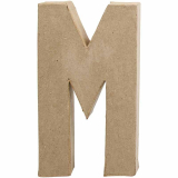 Litera 'M' 3D, din papier-mache, 20cm