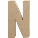 Litera 'N' 3D, din papier-mache, 20cm