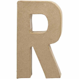Litera 'R' 3D, din papier-mache, 20cm