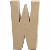 Litera 'W' 3D, din papier-mache, 20cm