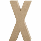 Litera 'X' 3D, din papier-mache, 20cm