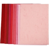 Set de 10 hartii decorative, cul.roz/rosu, 21*30cm