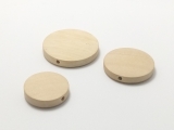 Set de 3 butoni plati din lemn, 20-25-30mm
