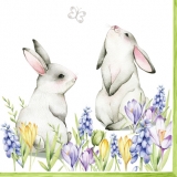 Servetel decorativ 'Bunnies in spring', 33cm