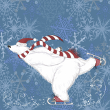 Servetel decorativ 'Polarbear skate', 33cm