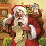 Servetel decorativ 'Santa check list', 33cm