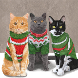 Servetel decorativ 'Sweater cats', 33cm