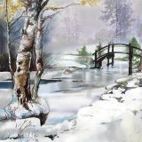 Servetel decorativ 'Wintertime', 33cm
