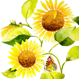 Servetel decorativ 'Sunflowers bright', 33cm