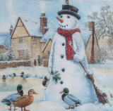 Servetel decorativ 'Jolly snowman', 33cm
