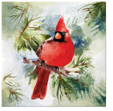 Servetel decorativ 'Winter cardinal', 33cm