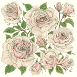Servetel decorativ 'Graphic roses', 33cm