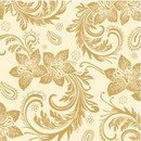 Servetel decorativ 'Enjoy your eyes cream-gold', 33cm
