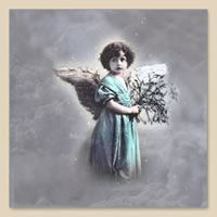 Servetel decorativ 'Angel turquoise', 33cm