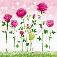 Servetel decorativ 'Rose garden PPD', 33cm