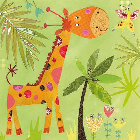 Servetel decorativ 'Happy giraffe', 33cm