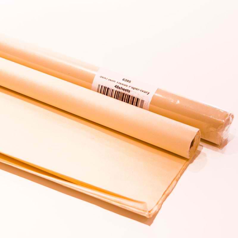 Set de 48 hartii de matase (tissue), cul.vanilie