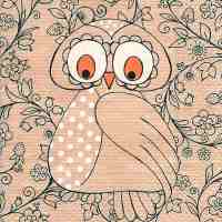 Servetel decorativ 'Mrs Owl', 33cm