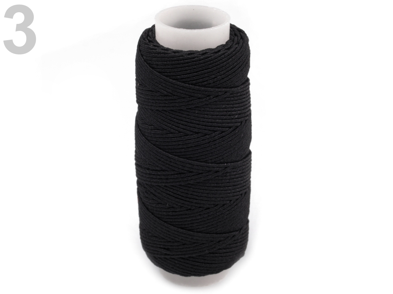 Elastic rotund negru, 0,6mm