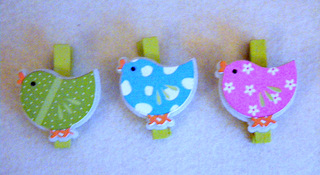 Set de 3 clesti cu pasarele, 4,5cm
