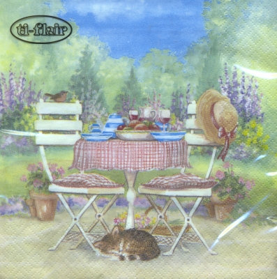 Servetel decorativ 'Lunch on garden table', 33cm