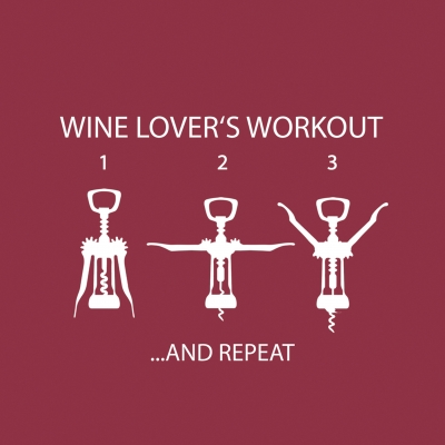 Servetel decorativ 'Wine lovers workout', 25cm