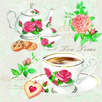 Servetel decorativ 'Tea party', 25cm