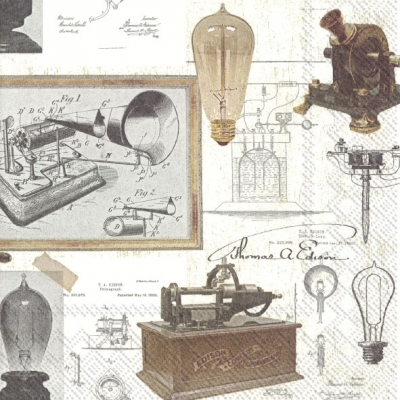Servetl decorativ 'Thomas Edison', 33cm