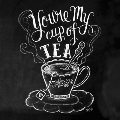 Servetel decorativ 'Blackboard tea', 33cm