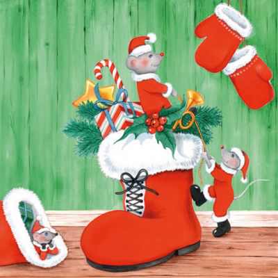 Servetel decorativ 'Xmas mice', 25cm