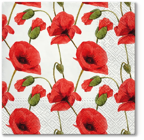 Servetel decorativ 'Papaver', 33cm