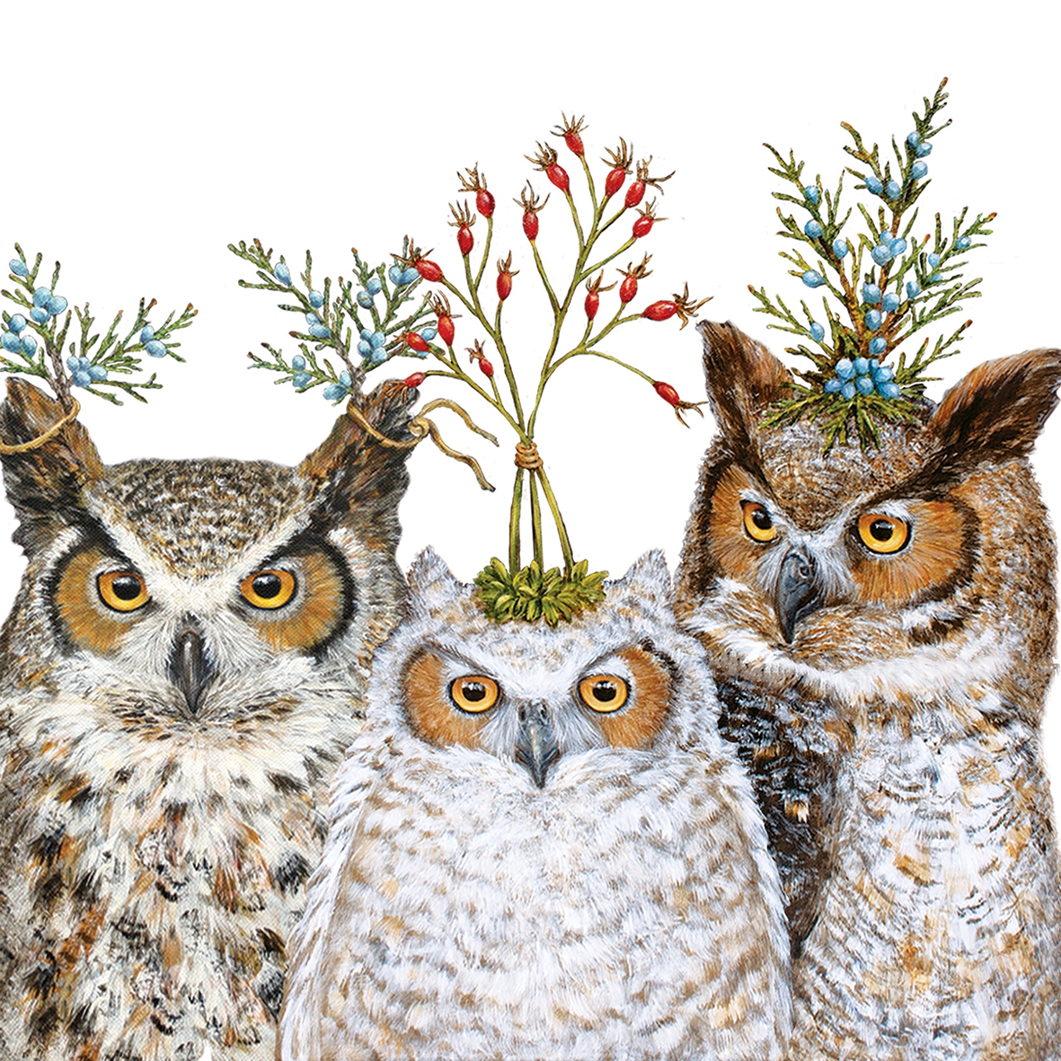 Servetel decorativ 'Holiday hoot', 25cm