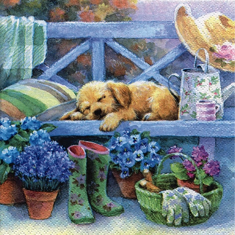 Servetel decorativ 'Gardening break', 33cm