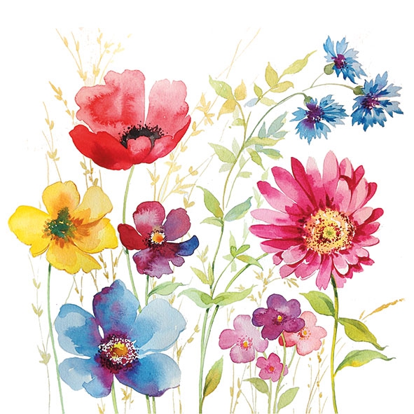 Servetel decorativ 'Aquarell meadow', 33cm