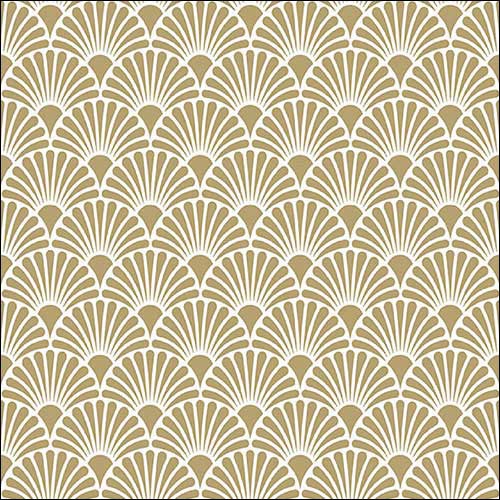 Servetel decorativ 'Art deco gold-white', 33cm