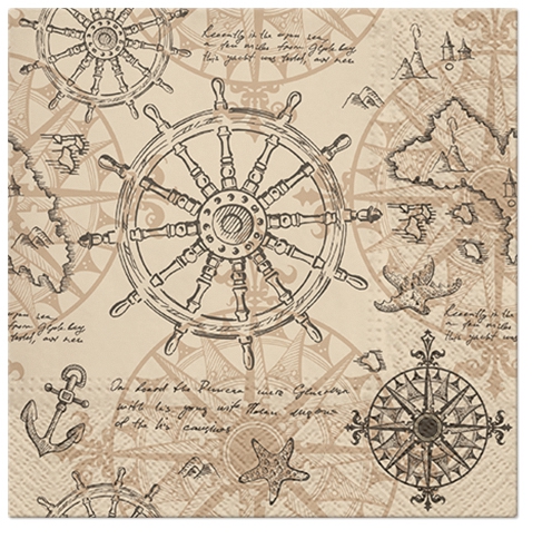 Servetel decorativ 'Cartography', 33cm
