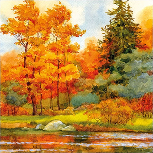 Serveteldecorativ 'Forest lake', 33cm