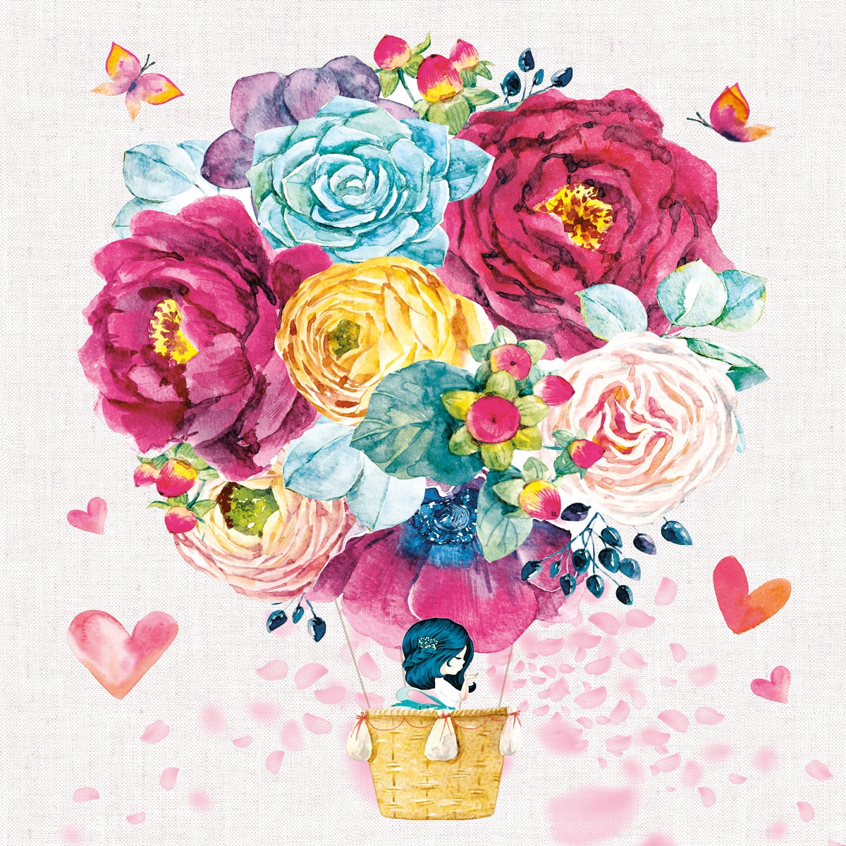 Servetel decorativ 'Flower balloon', 33cm